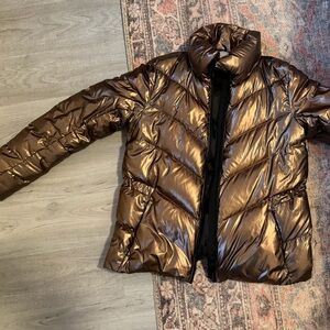 Athleta Shiny Gold Puffer Jacket